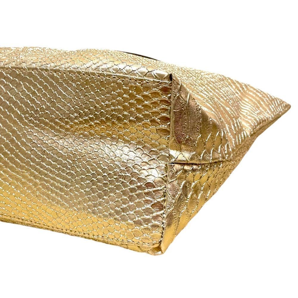 NEIMAN MARCUS Gold Python Embossed Tote - Picture 8 of 10